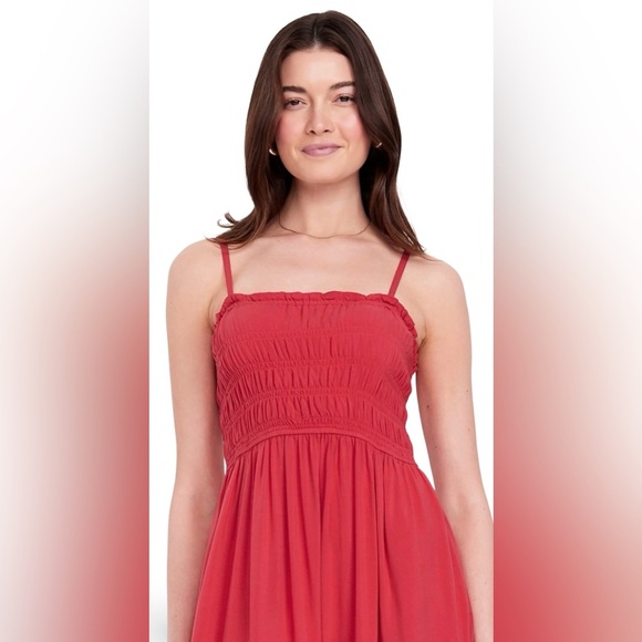 NWOT🌹GAP OLD NAVY L🌹BANDEAU MAXI DRESS IN POPPY RED ADJUSTABLE STRAPS POCKETS - Picture 5 of 16